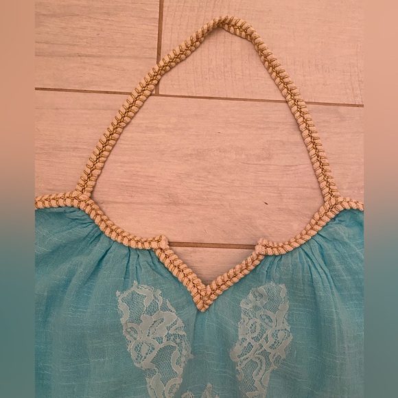 NWOT VENUS SIZE XL LINED HALTER TOP IN OMBRÉ AQUA BLUE TO WHITE - Picture 8 of 11